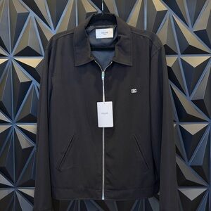 Celine Black Men's Lightweight Zip Jacket with Silver Hardware